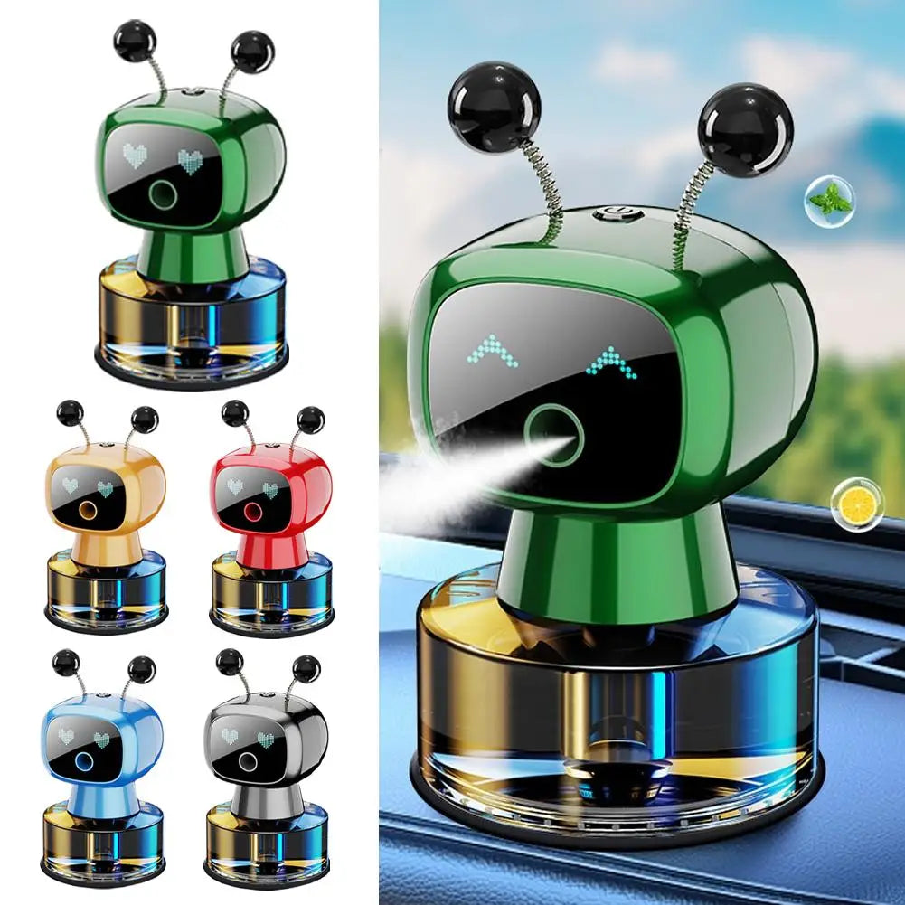 Smart Car Air Freshener AI Rechargeable Car Aroma Diffuser Smart Eyes 4 Levels Of Adjustable Intelligent Car Diffuser Gift