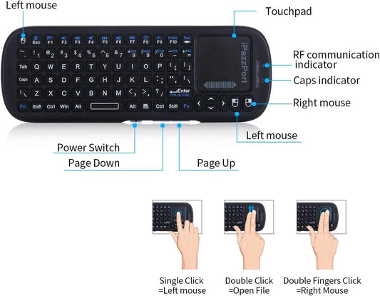 QWERTY Wireless Mini  Keyboard 2.4GHz with Touchpad Mouse Combo for Android /PC/Tablet/PS4/Raspberry Pi 3/HTPC