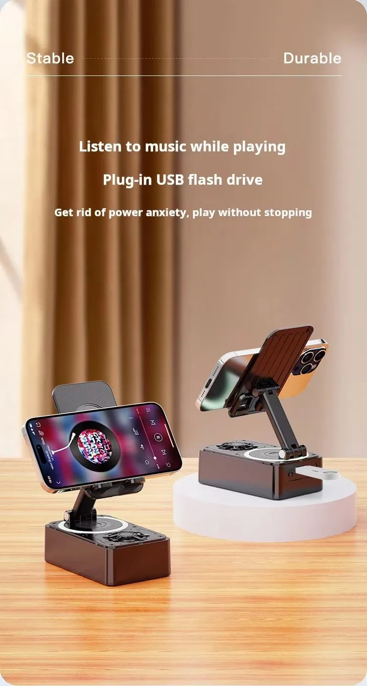 New Cell Phone Holder Stand With Bluetooth Speaker Adjustable Desktop Live Lazy Tablet Bracket Support Portable Wireless Speaker