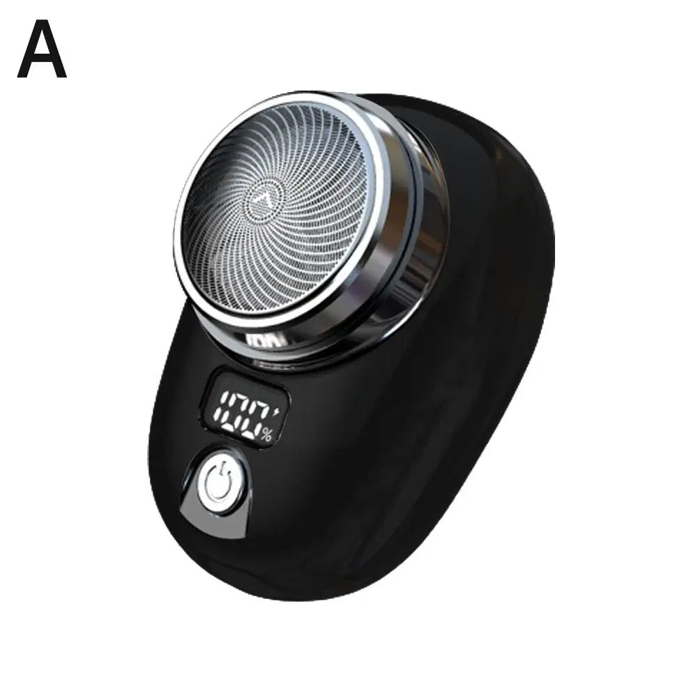 Mini Electric Razor Shaver for Men Vehicle Mounted Shave with Digital Display Cordless Travel Pocket Shaver Face Beard Trimmer