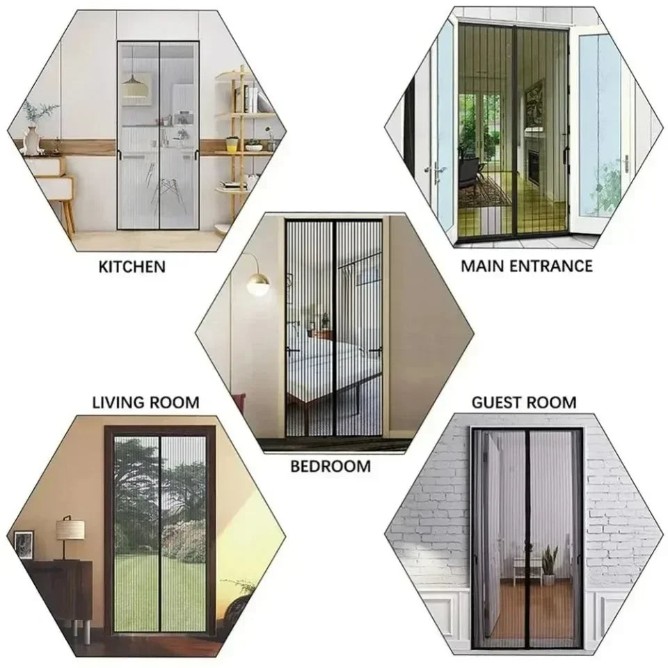 Anti Mosquito Magnetic Door Screen Invisible Mesh Curtain No Punching Auto Closing Insect Fly Bug Protector for Bedroom Entry