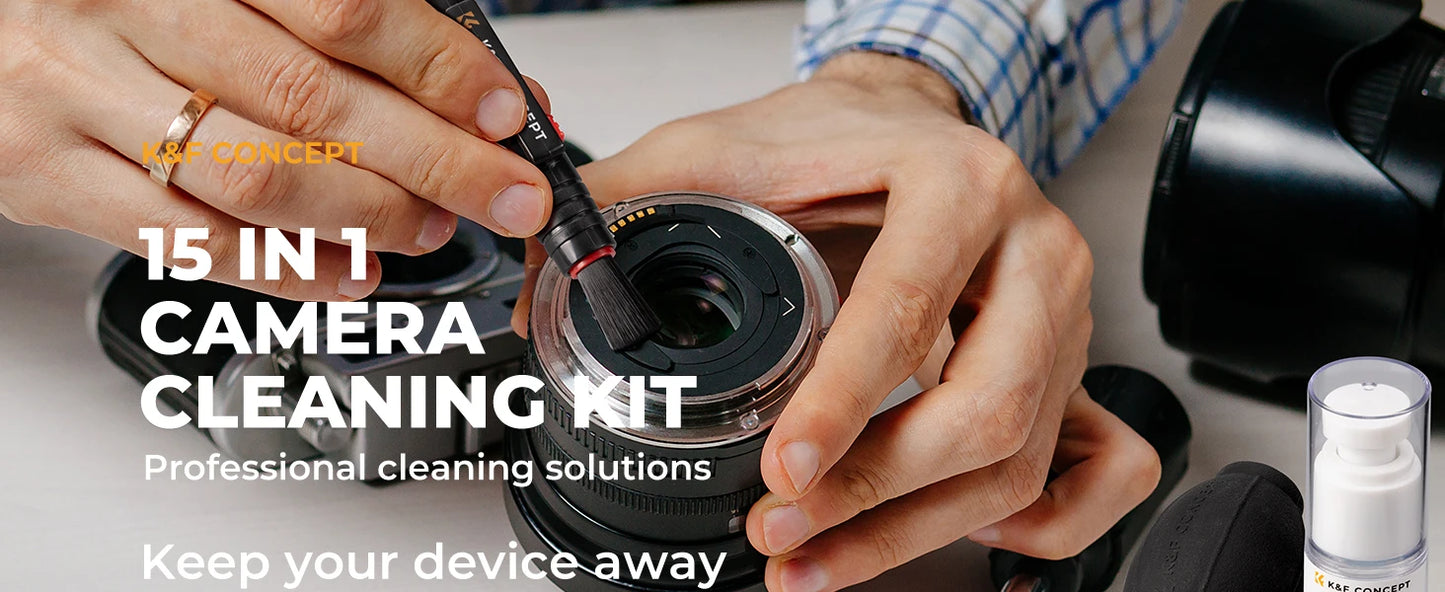 K&F Concept Camera Lens Cleaning Kit with Camera Blower Glasses Wipes Cloth Cleaning Liquid Cleaning Pen for Camera Lens Phone