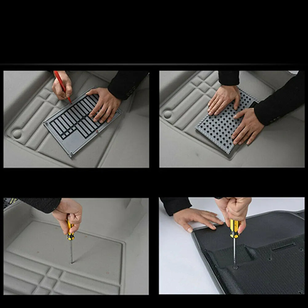 Universal Car Carpet Plate Floor Pad Heel Foot Mat Pedal Patch Cover Black PVC Waterproof Anti-Skid Pad Automobile Accessories