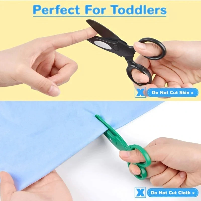 Kids Safe Scissors, Preschool Training Plastic Scissors with Cute Animal Design, Child-Friendly Craft DIY Tool for Art Home Use