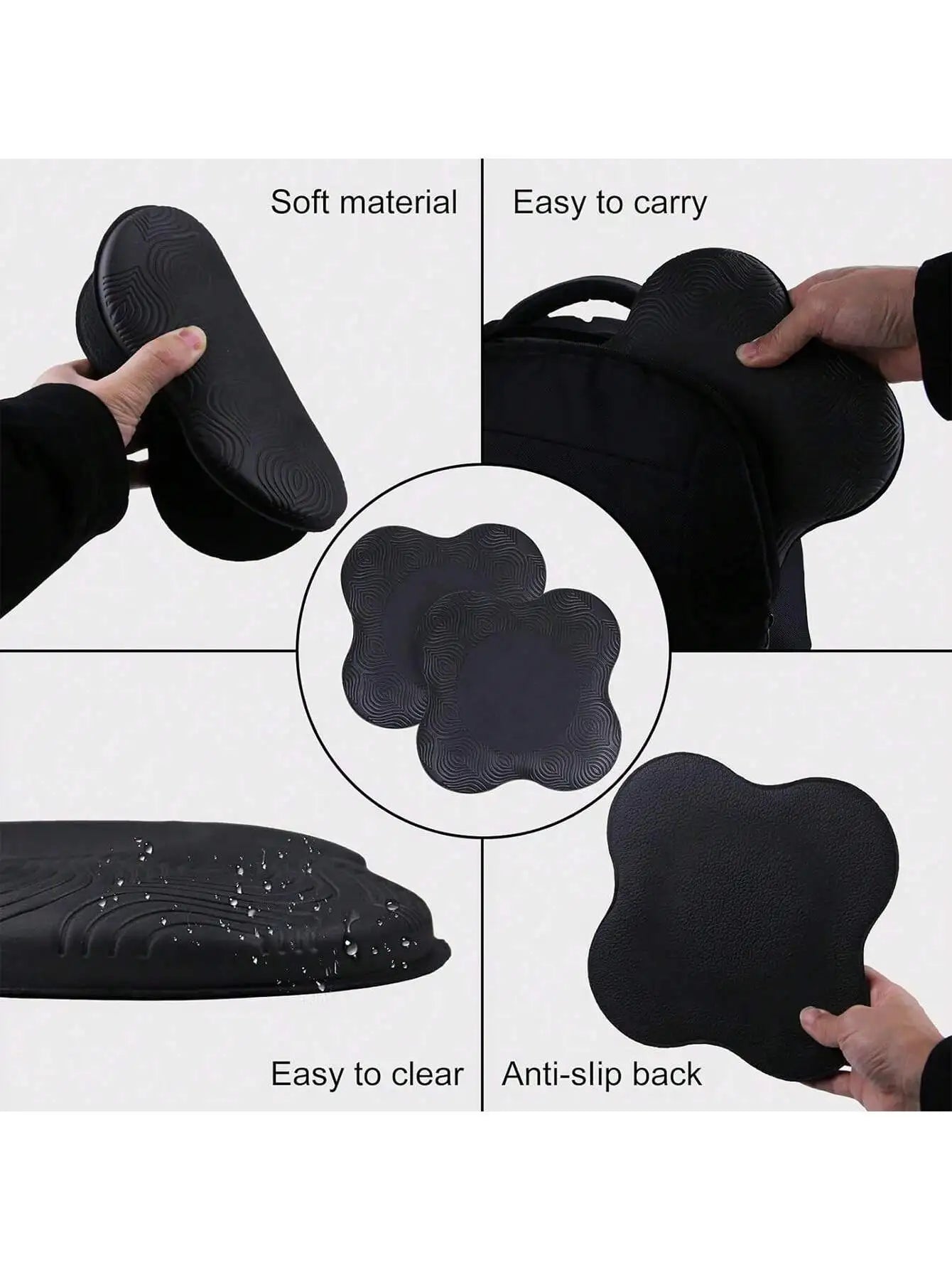 2 Pieces Pilates Exercise Non-Slip Yoga Knee Pad - Pilates Workout Durable Portable Thick Cushion Supports Knee Joint Protection