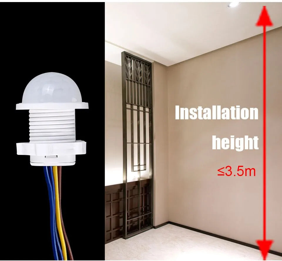 Smart PIR Sensor Detector Switch 110V 220V Human Body Infrared Auto On Off Light For LED Lamp Ceiling Light Panel Lights