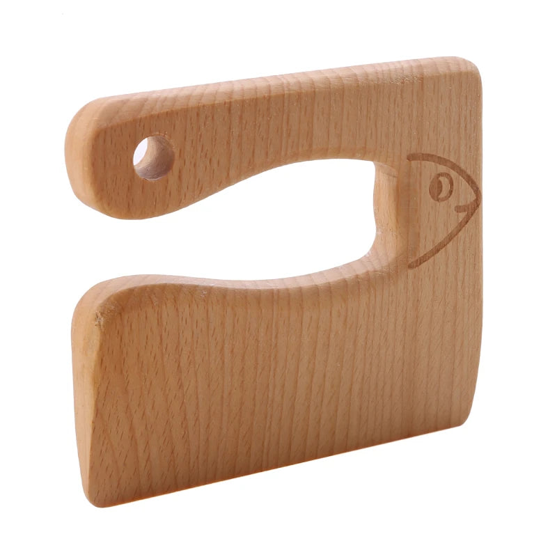 Wooden Montessori Knife Kids Cooking Toys Educational Safe Knives Cut Fruit Basic Toys & Life Skills Kitchen Tools For Toddlers