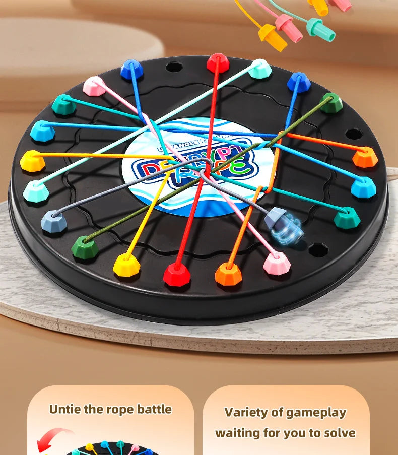 Twisted Rope Puzzle Game Brainy Knots Rope Untangling Board Game, Rope Knots Challenge Game, String Solution Central Lacing Toys