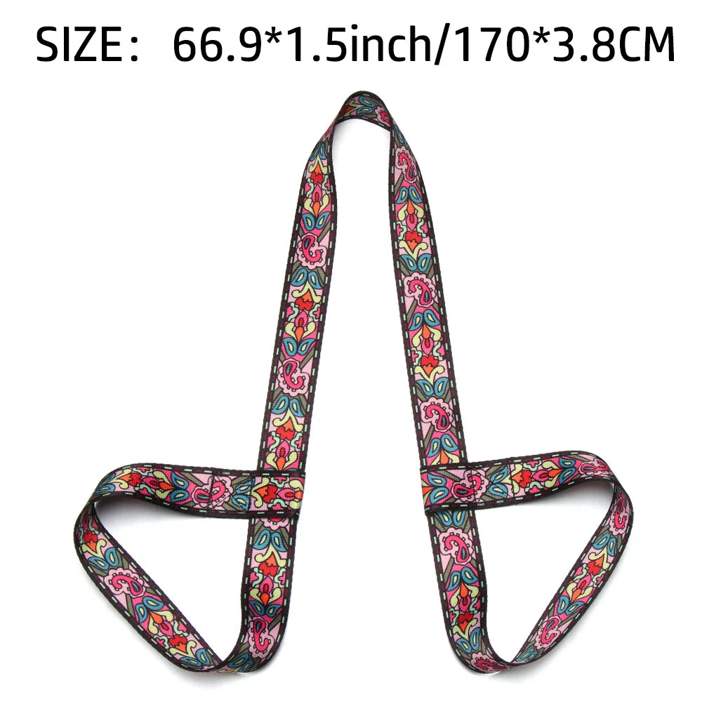Nylon Colorful Straps Yoga Mat Strap Belt Adjustable Sports Sling Shoulder Carry Strap Belt Exercise Stretch Elastic Yoga Belt