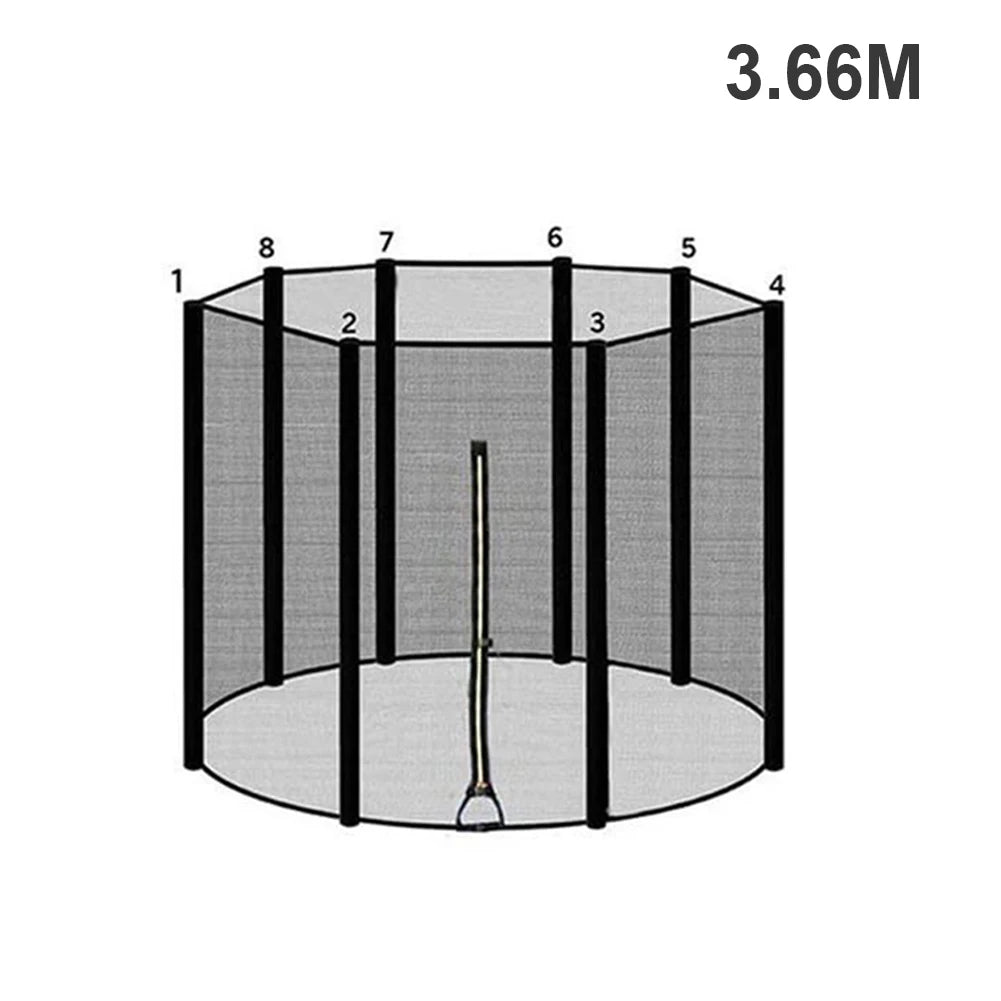 6/8/10/12Feet Trampoline Replacement Net Fence Enclosure Anti-fall Safety Mesh Netting Suit Jumping Pad Fitiness Accessories