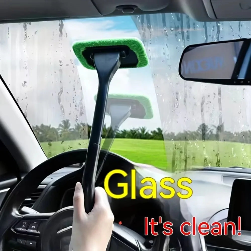Car Front Windshield Cleaning Brush Interior Dust Removal Window Scraping Towel Sponge And Scratch Free Cleaning Tool Set