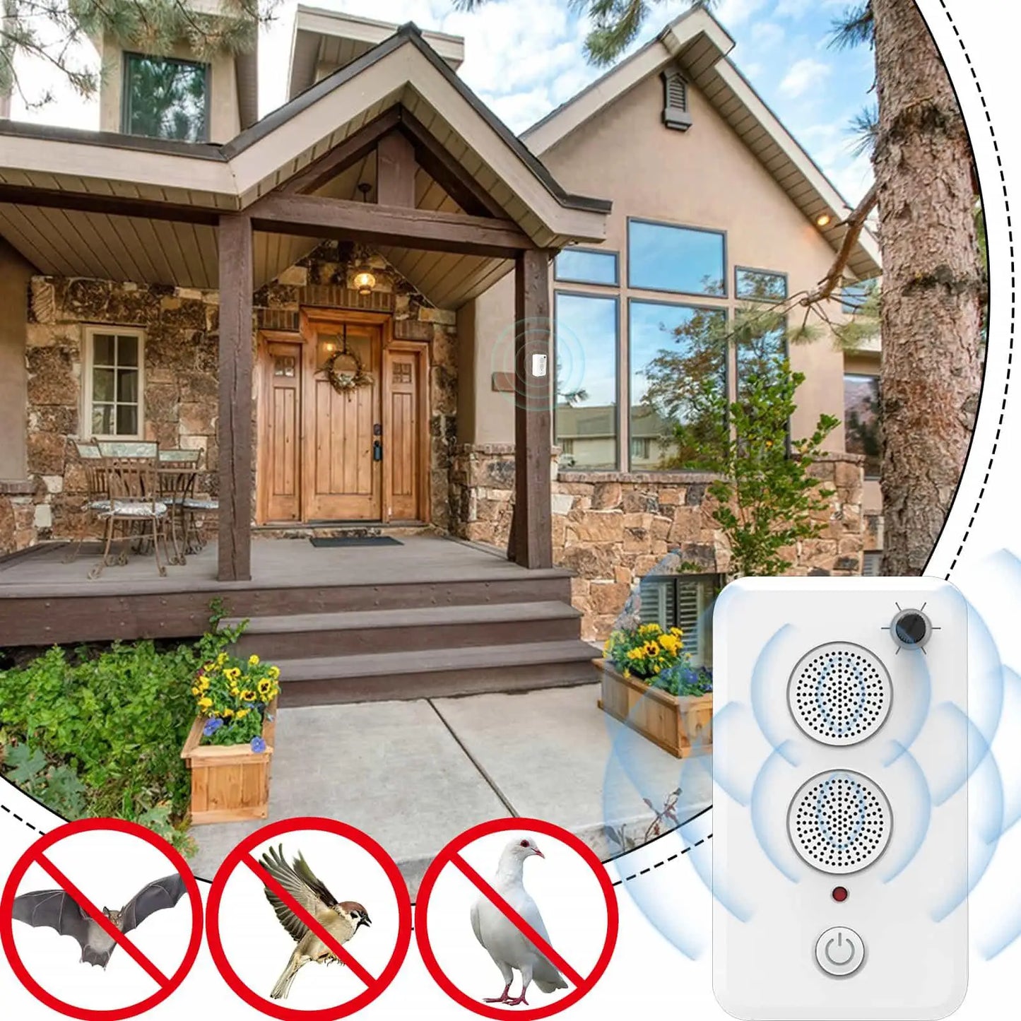 Bat Repeller Devices Adjustable Electric Animal Trap Ultrasonic Anti bat Electronic Training Device for Attic House Garden
