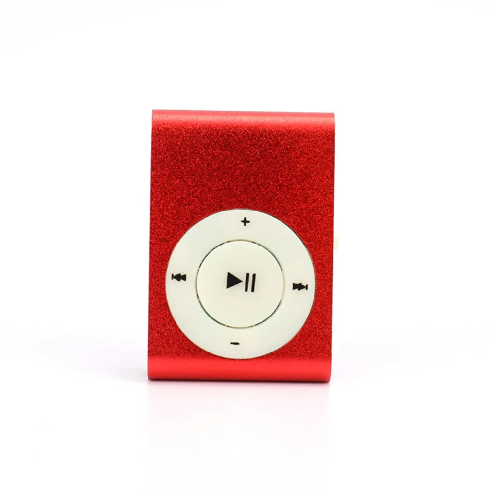 مشغل MP3 صغير جديد محمول يعمل بمنفذ USB، بتصميم أنيق ومشبك ملون، يدعم بطاقات الذاكرة الخارجية (TF).