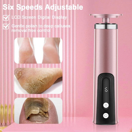 Electric Foot Callus Remover Heels Remove Dead Skin Pedicure Tools Wireless Rechargeable Foot Heel Care Tool With Sandpaper