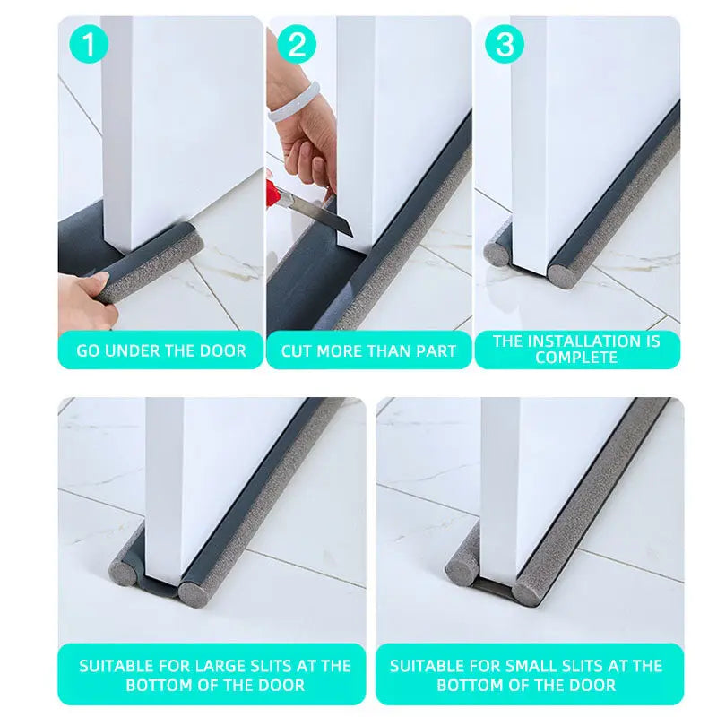 95cm Waterproof Seal Strip Draught Excluder Stopper Door Bottom Guard Double Silicone Rubber Seal Dustproof Soundproof