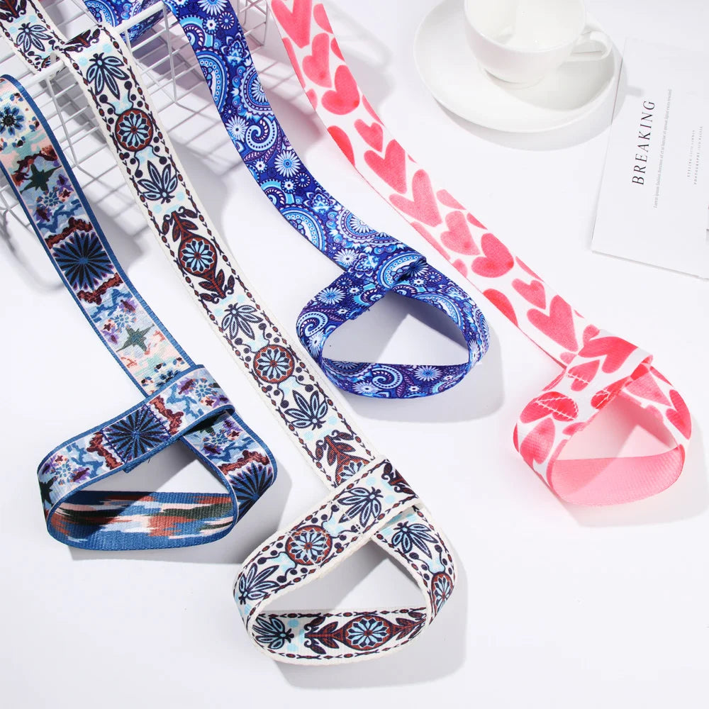 Nylon Colorful Straps Yoga Mat Strap Belt Adjustable Sports Sling Shoulder Carry Strap Belt Exercise Stretch Elastic Yoga Belt