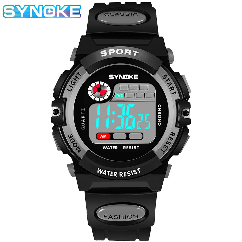 Student Sport Watches For Kids Colorful Electronic Watches Waterproof Clock Children Digital Watch For Boys Fashions Synoke