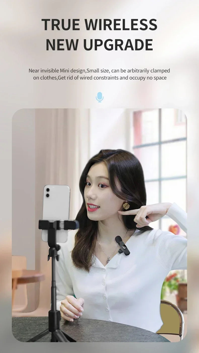 Lenovo Mini Portable Wireless Lavalier Microphone for Live Broadcast Gaming Audio Video Recording iPhone Android