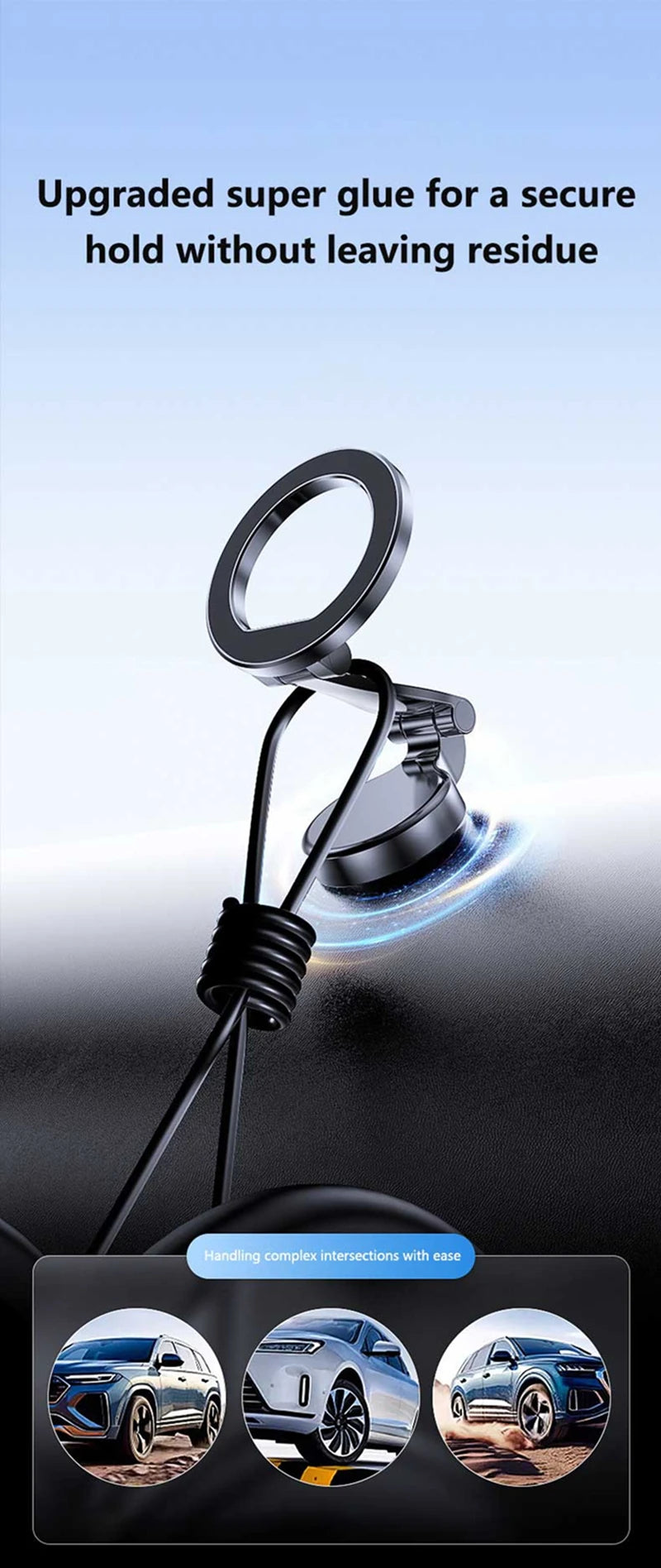 Upgrade MagSafe Car Phone Holder Car Magnetic Phone Stand Strong Magnetic 360°Rotatable Foldable Metal Suction Cup Phone Mount