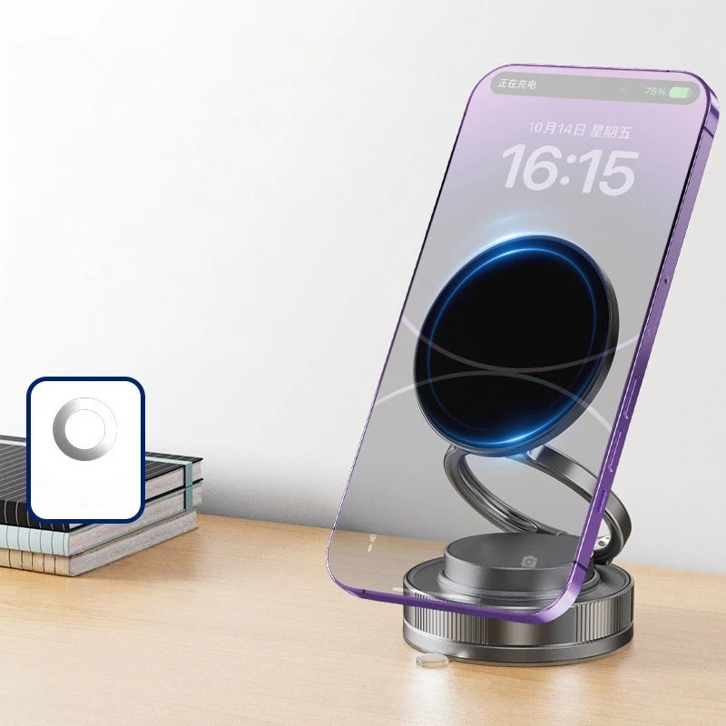 Car Mount Vacuum Magnetic Phone Holder 360° Adjustable Foldable Strong Suction Stand for GPS Phone Auto Dashboard Phone Support