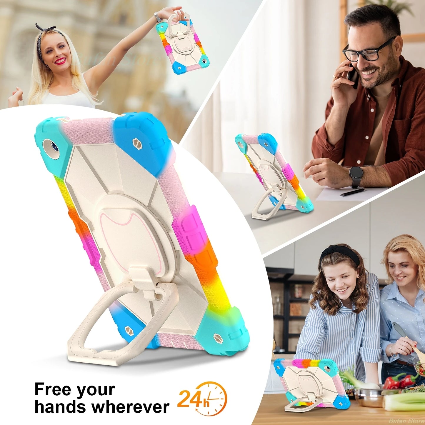 Kids Case For Redmi Pad Pro 12.1 inch 2024 5G Xiaomi Poco Pad 12.1 inch Generation tablet Stand Shockproof Cover pc tablet shell