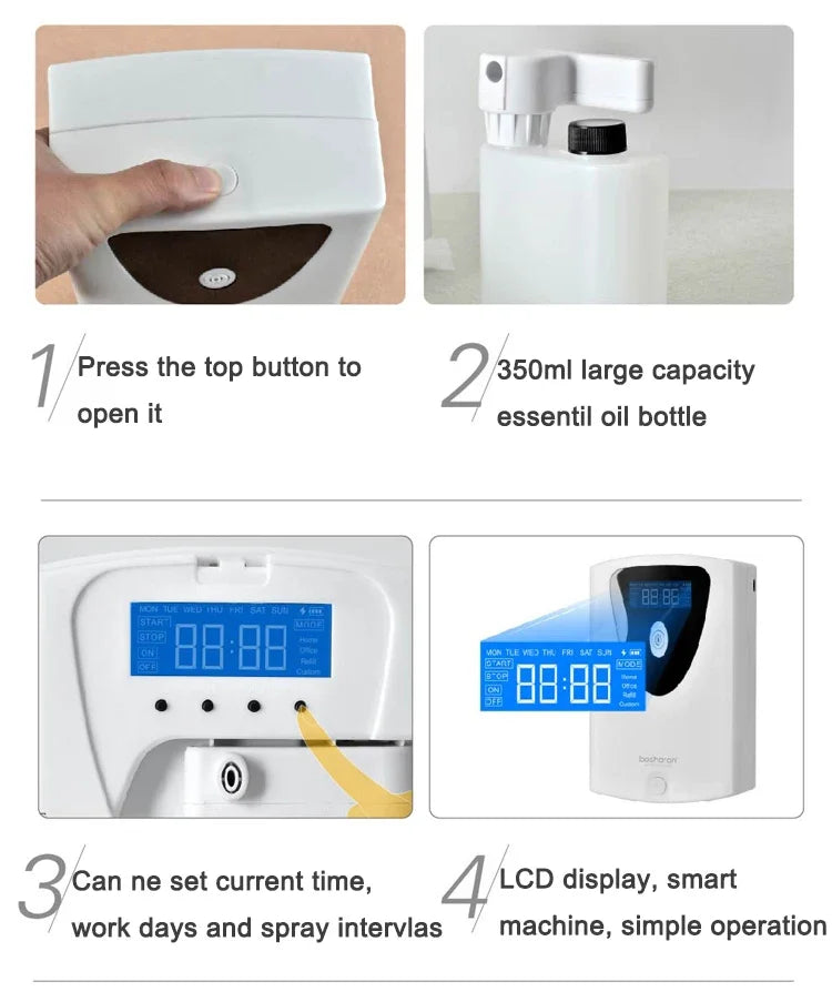 Aromatherapy MachineSmart Home Appliances Aroma Diffuser Air Quality Plug In Wall Mounted Nebulizer Aromatherapy Essential Oil E