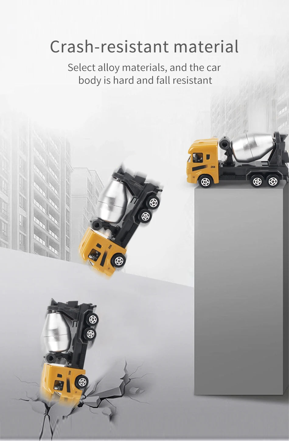 6pcs/set Alloy Engineering Truck Toy Loader Vehicle Excavator Tractor Toys Car Classic Construction Model for 3 years Boys Gifts