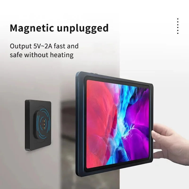 Wall Mounted Tablet Holder Wireless Charger Magnetic Bracket Type-C USBC for Android iPad Home Central Control Panel Accessories