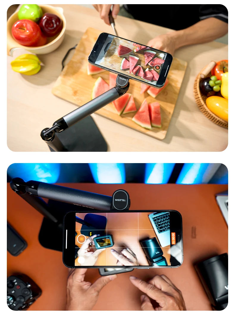 TELESIN Universal Magnetic Mobile Phone Quick Release Photography Stand Holder Aluminium alloy Phone Stand For Smart phone