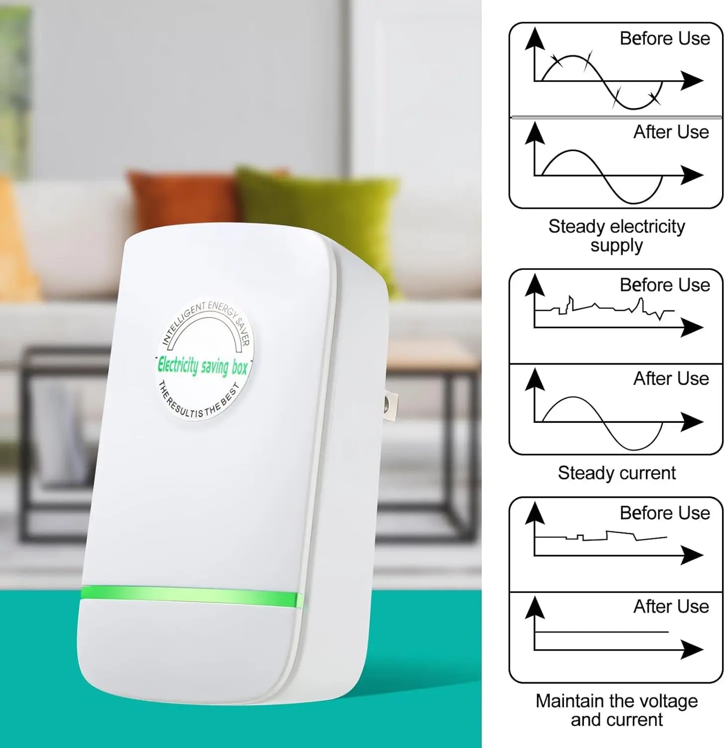 2025 New Energy Saving Device Household Power Saver Plug in Reduces Energy Costs Stabilize Voltage and Protect Circuit