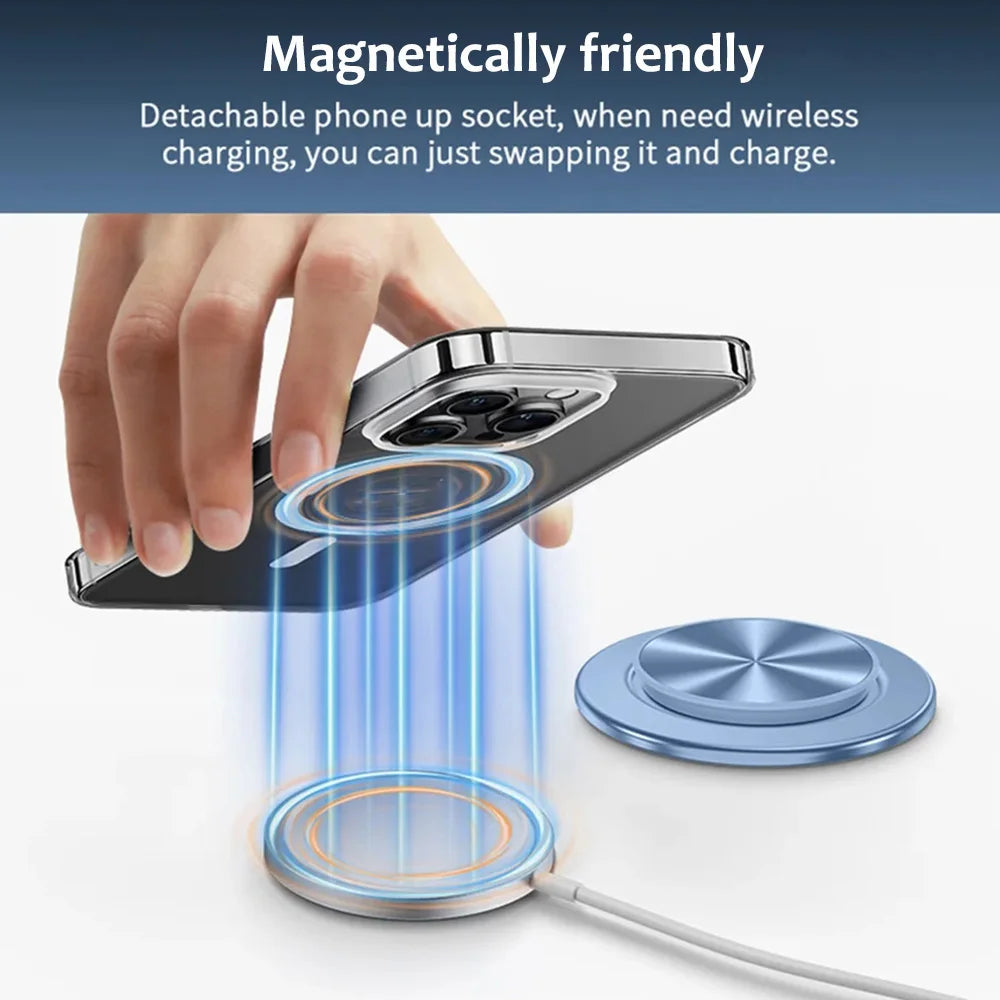 Grippopso Aluminium Magnetic Cellphone Tok Phone Holder Expanding Stand Socket Support Foldable Universal For Smartphone Bracket