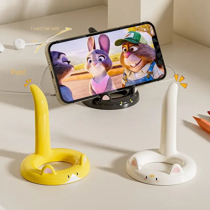 Cartoon Cat Phone Stand – Adjustable Angle, Cute Desktop Holder for Watching Videos & Calls – Fits Most Smartphones