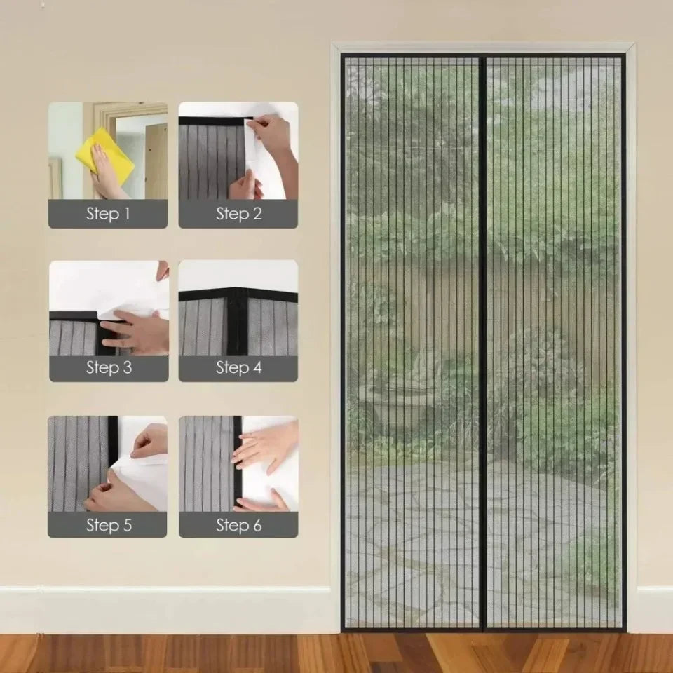 Anti Mosquito Magnetic Door Screen Invisible Mesh Curtain No Punching Auto Closing Insect Fly Bug Protector for Bedroom Entry