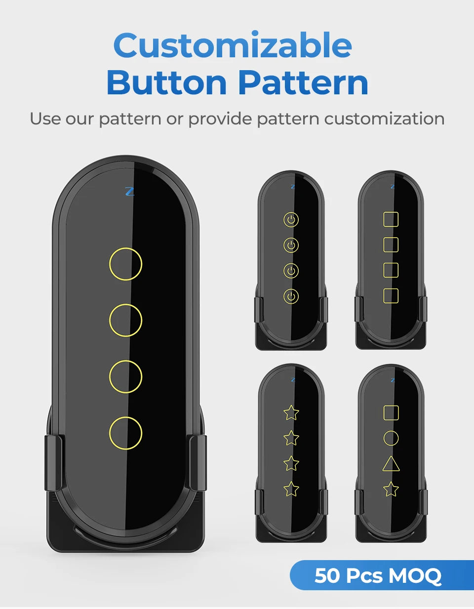 SMATRUL Tuya ZigBee Wireless Smart Home Scene Switch Light 4 Gang 12 Scene Touch Light Switch Remote Control Smart Life App