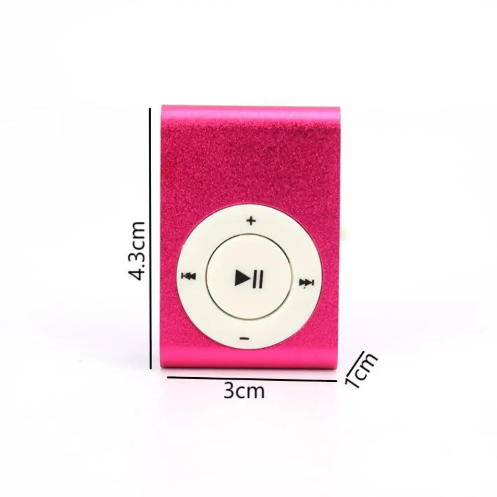 مشغل MP3 صغير جديد محمول يعمل بمنفذ USB، بتصميم أنيق ومشبك ملون، يدعم بطاقات الذاكرة الخارجية (TF).