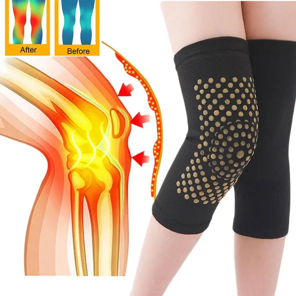 Self Heating Knee Pads,Warm Wormwood Self Heating Knee Brace Support, Long Compression Sleeve for Arthritis Joint Pain Relief