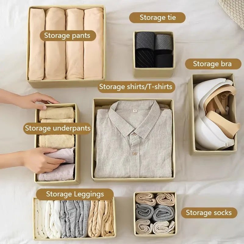 Drawer Organizers Clothes Dresser Organizer Bins Fabric Closet Organizers and Storage Drawer Dividers for Clothing Socks Underwe