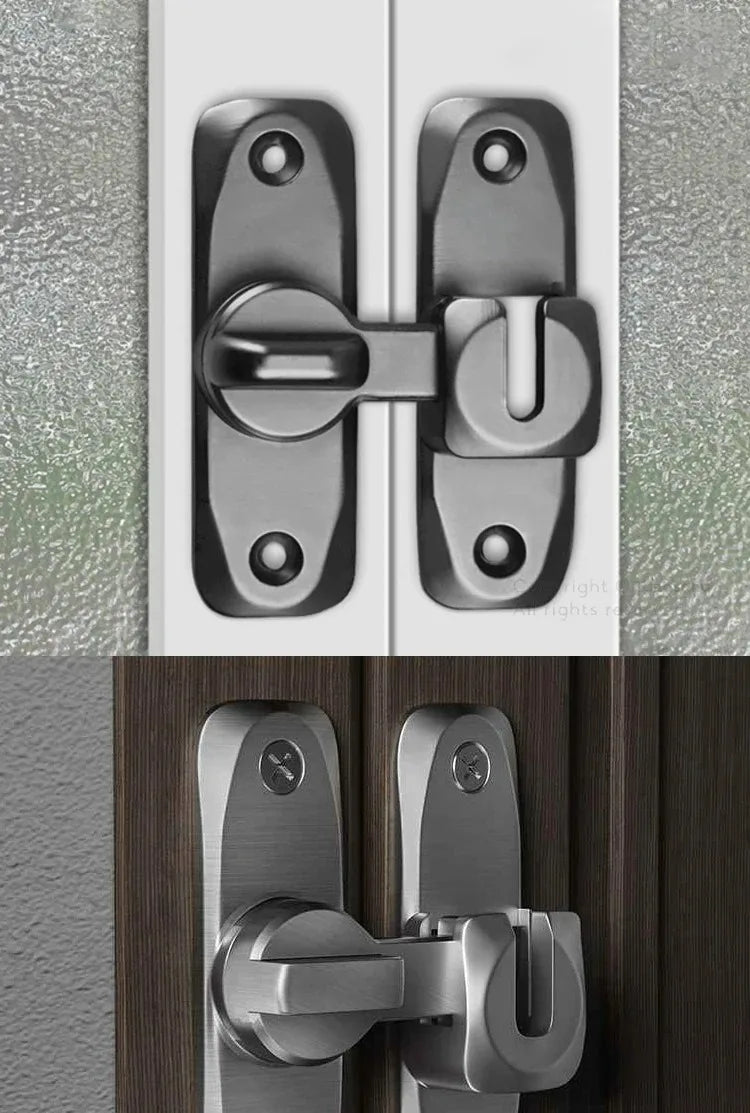 Hasp Latch Door Lock Anti-theft Buckle Latch Zinc Alloy Black Cabinet Locks Safety Lock Sliding Door Lock Door Bolts Hardware