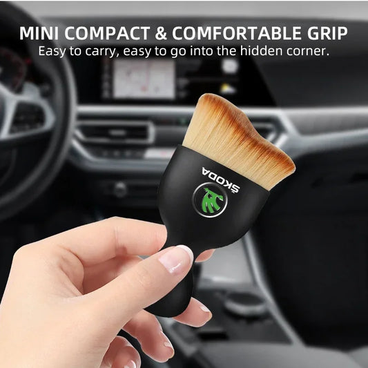 Car Interior Cleaning Soft Brush Tool Dust Remover For Skoda Fabia Kodiaq Kamiq Superb Yeti Octavia Enyaq Rapid Karoq Derivati