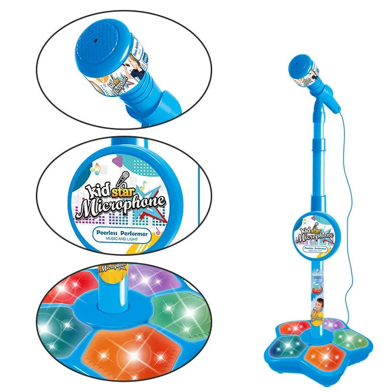Kids Microphone  With Stand Karaoke Song Music Instrument Toys Brain-Training Educational Toy Birthday Gift For Girl Boy