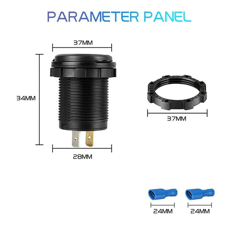 Dual USB Car Charger 3.1A Mobile Phone Charger with LED Waterproof Power Socket Suitable for Vehicle Modification Charger