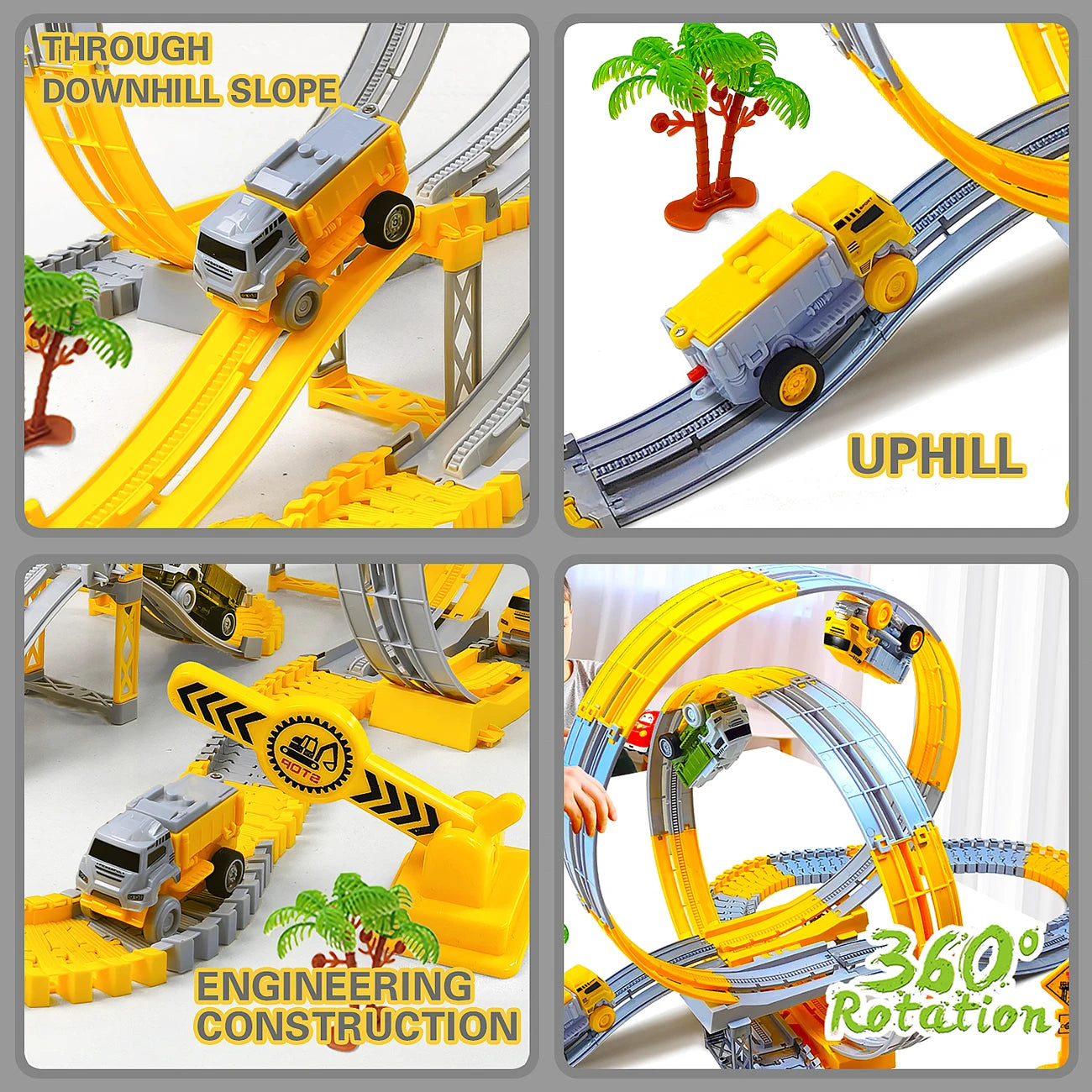 Kids Electric Track Toy Engineering Mini Car Boy Toys Track Car Train Educational Toys for Children Birthday Christmas Gifts