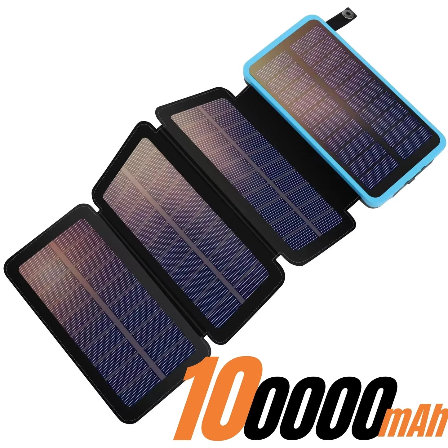 بنك طاقة شمسية بسعة 200000 مللي أمبير، ألواح شمسية قابلة للطي، مخرج USB بقوة 5 فولت و2 أمبير، محمول للاستخدام في التخييم والرحلات الخارجية، يعمل بالطاقة الشمسية، متوافق مع أجهزة iPhone وAndroid