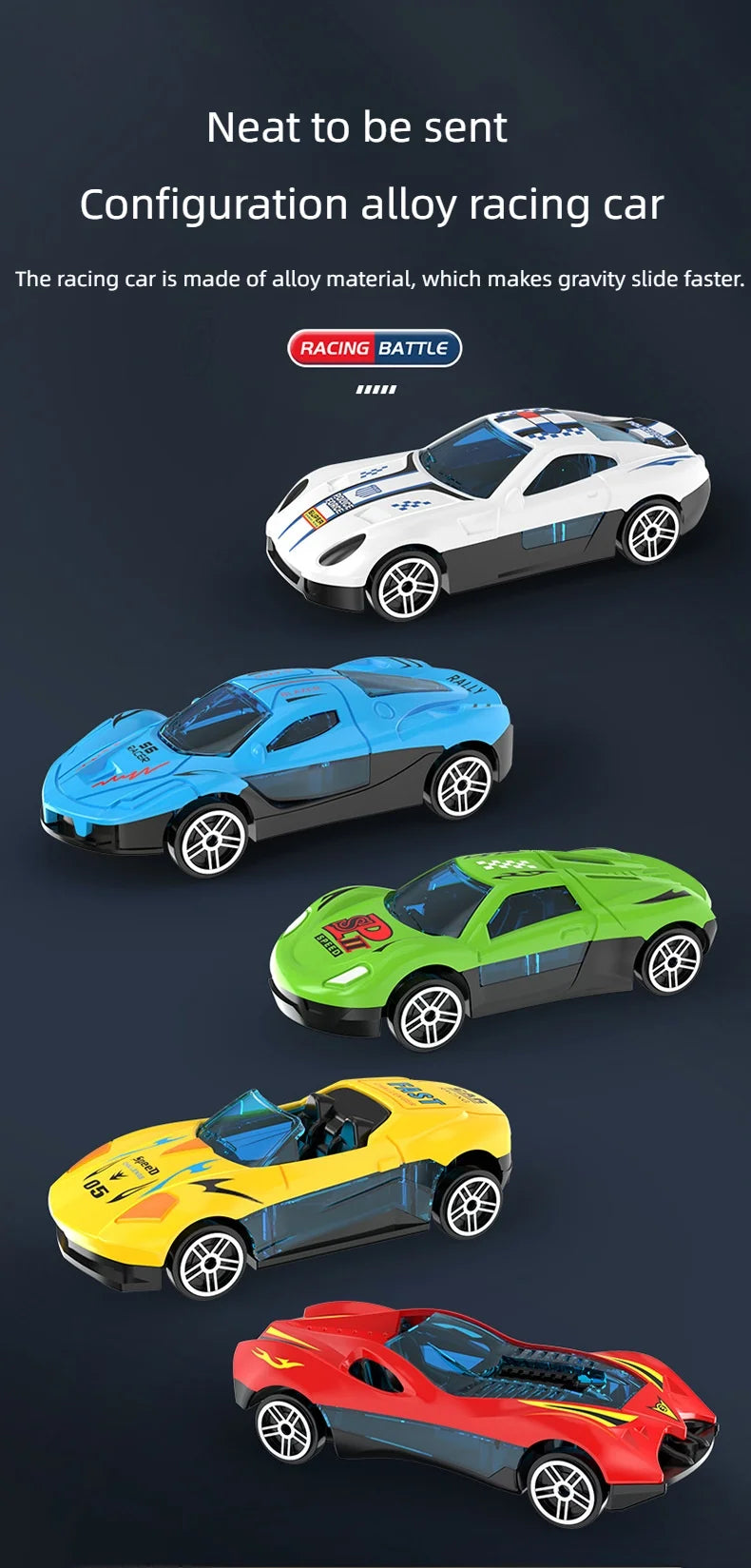 Competitive Racing Track Toy Vehicle with Alloy Car Kids Play Game for Children Educational Gift