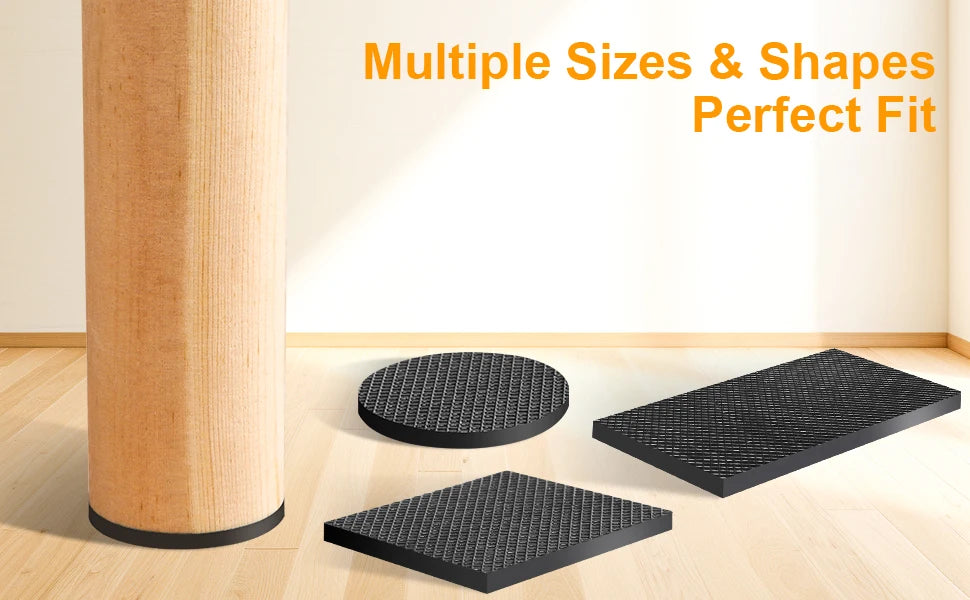 Self Adhesive Non Slip Furniture Pads 4”x40” Rubber Floor Protectors, Cuttable Anti Skid Grippers for Hardwood Floors