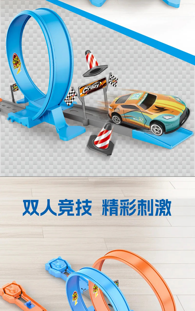 metal racing cars, alloy track catapults, and track carsBoys' and children's toy cars,