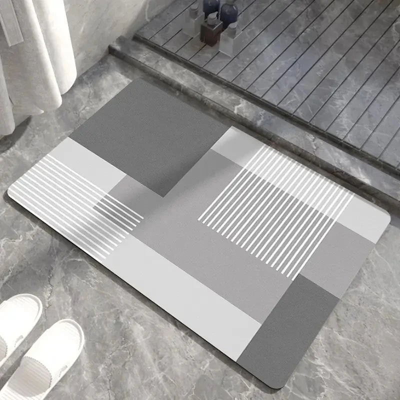 Non-Slip Bath Mat Diatomite Mat with Rubber Padding Soft Super Absorbent Bathroom Rug Foot Mat for Hallway Shower Toilet Mats