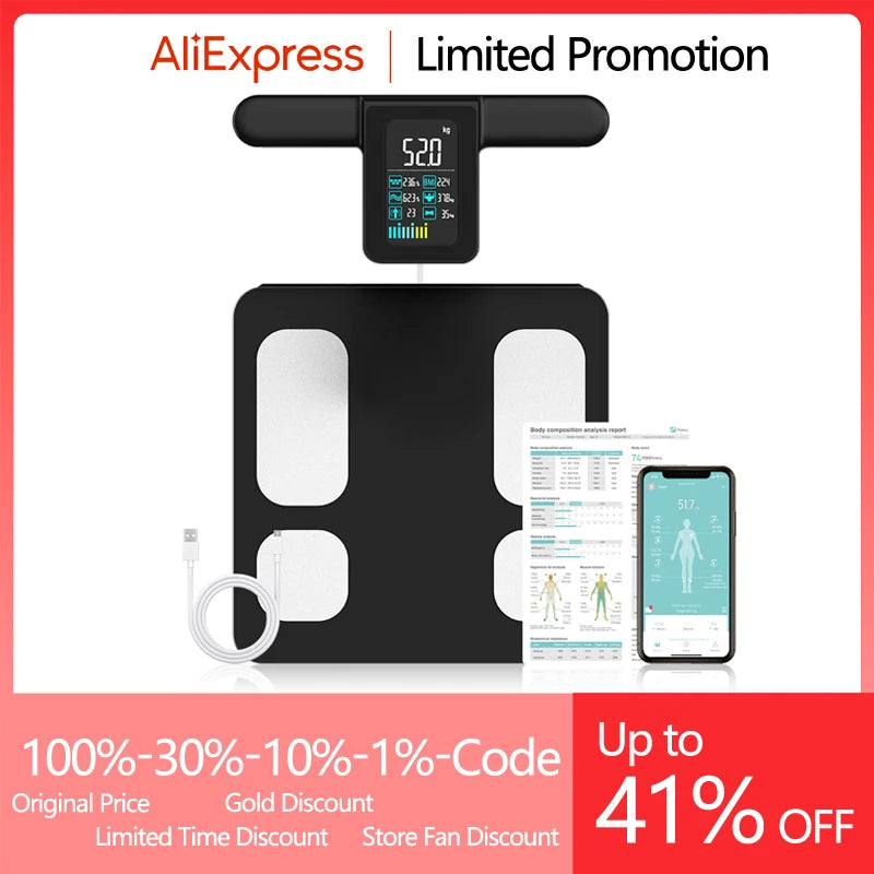 Smart Bioimpedance Scale New Highly Accurate Digital Display Body Fat Scale Body Composition Analyzer Smart Weight Scale