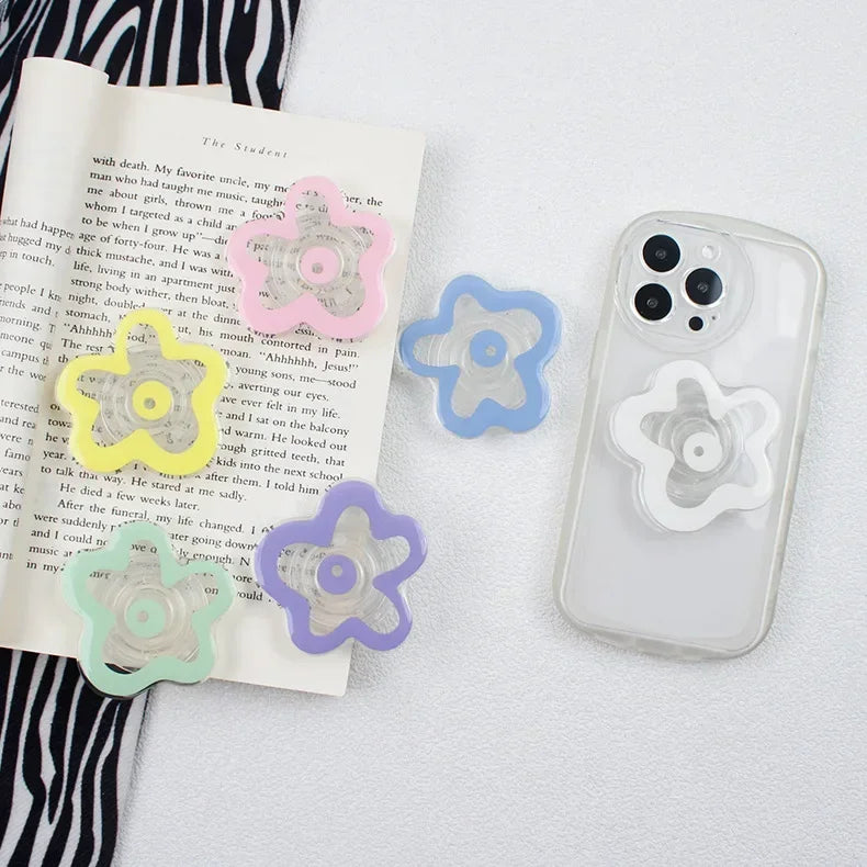 Cute Floral Phone Grip Tok Flower Cellphone Stand Holder for iPhone 15 14 Mobile Bracket Foldable Expanding Kickstand