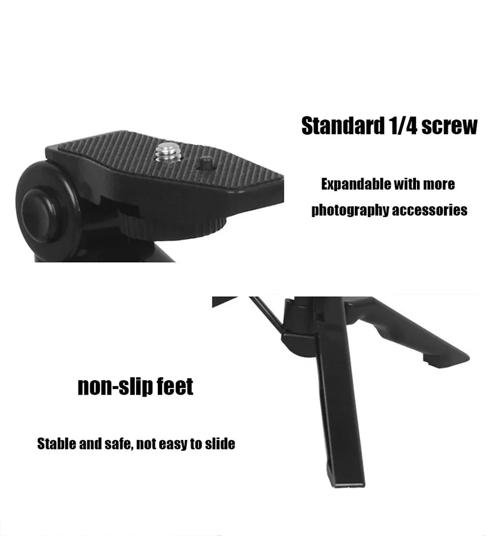 Phone Holder Portable Tripod Foldable Desktop Mobile Phone Stand Rotatable Selfie Holding Live Video Camera Stabilizer Bracke